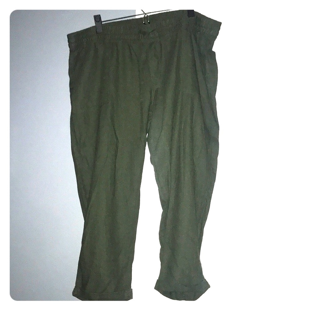 Linen Olive green capris